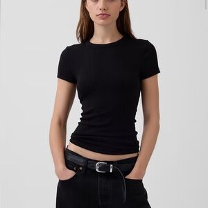 Classic Black Crewneck Short-Sleeve Women's Tee